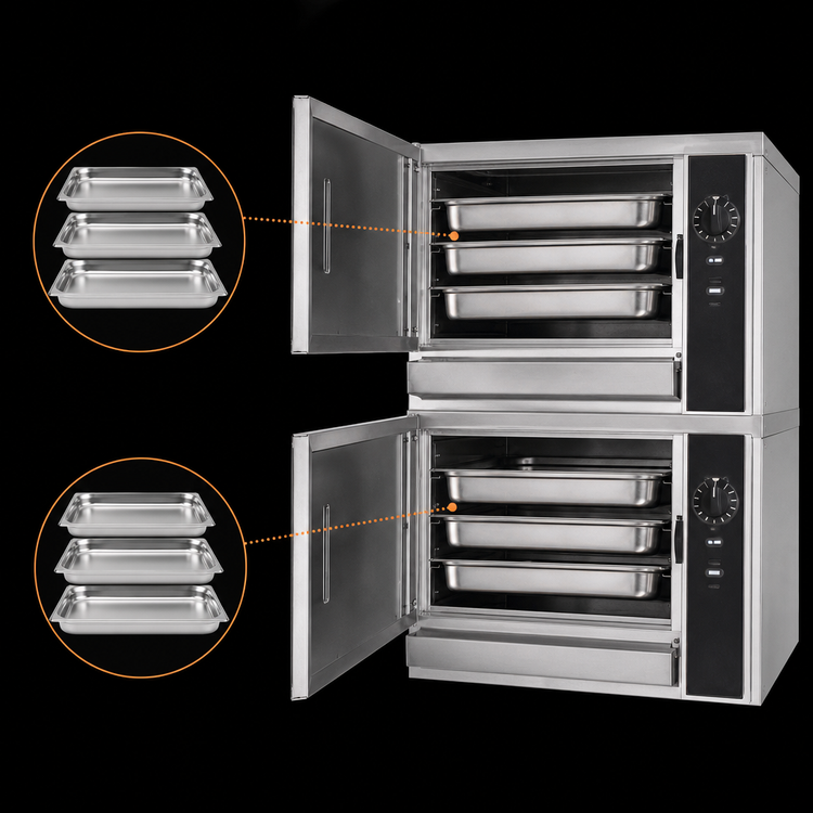 Product image #4 for Groen HyperSteam Double-Stacked Tabletop Electric Pressureless Convection Steamer