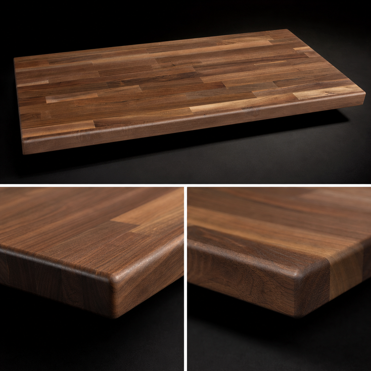 Product image #4 for John Boos Boos Block American Black Walnut Blended Edge Grain Kitchen Countertop, 96 x 38 x 1-1/2 Inch, Penetrating Oil Finish