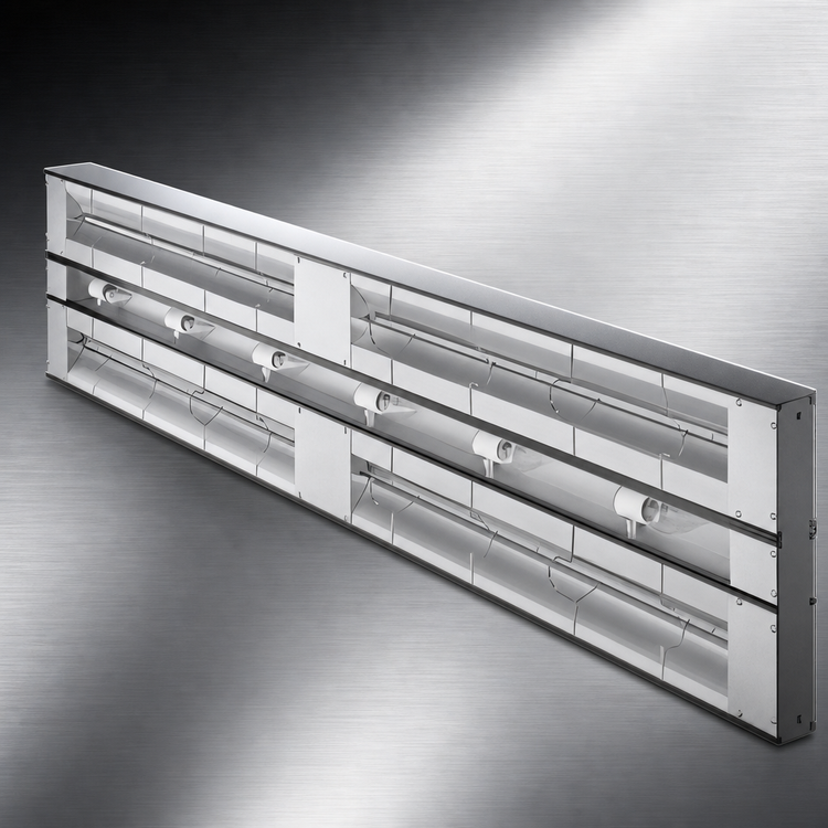 Product image #4 for Hatco Glo-Ray 144-Inch Unlighted Dual Infrared Strip Heater, 6-Inch Spacer, Aluminum, 8.3 kW