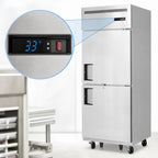 Thumbnail image #4 for Everest Refrigeration ESRH2 One-Section Reach-In Refrigerator, 23 Cu. Ft., 2 Locking Solid Half Doors, Stainless Steel, Top-Mounted Self-Contained