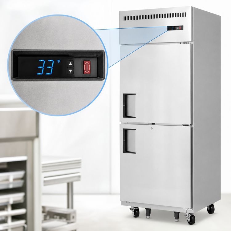 Product image #4 for Everest Refrigeration 29-1/4-Inch One-Section Reach-In Refrigerator with 2 Half Hinged Locking Doors, 23 Cu. Ft., Stainless Steel