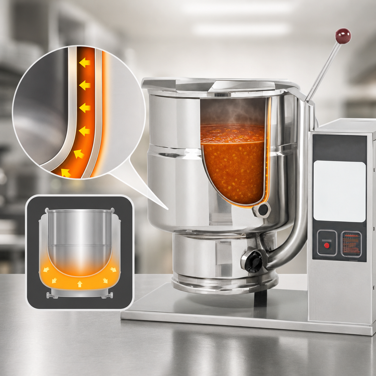 Product image #4 for Groen TDB-20C Electric Countertop 20-Quart Hand-Tilt Kettle, 2/3 Jacket, Right-Side Console