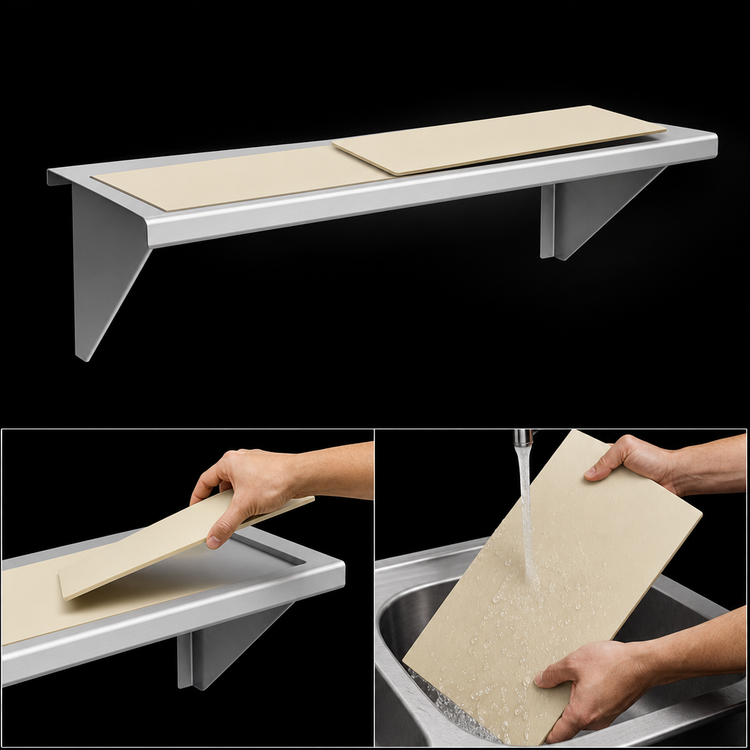 Product image #4 for Vulcan 72-Inch Counter Model Gas Charbroiler Cutting Board Accessory with Sani-Tuff Rubber Inserts