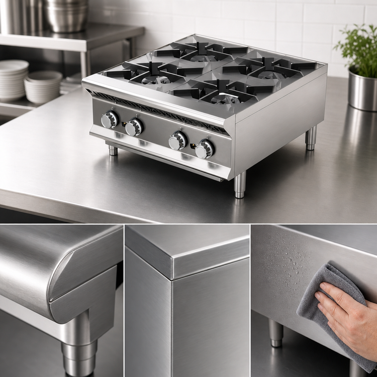 Product image #4 for Vollrath 24.1-Inch Countertop Gas Hot Plate Range, 4 Burners, Stainless Steel