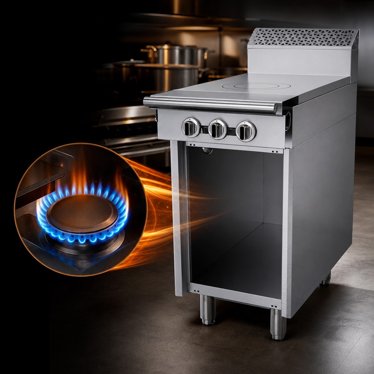 Product image #4 for Garland Cuisine Series Heavy-Duty 18-Inch Front-Fired Hot Top Gas Add-A-Unit Range with Storage Base