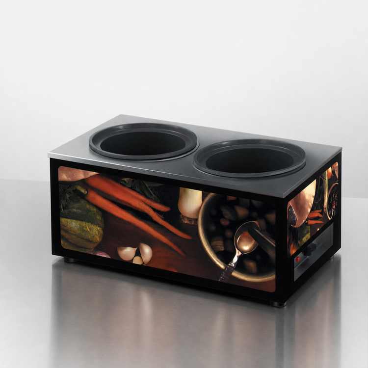 Product image #4 for Vollrath Cayenne Twin Well Soup Merchandiser Base Only with Tuscan Graphics