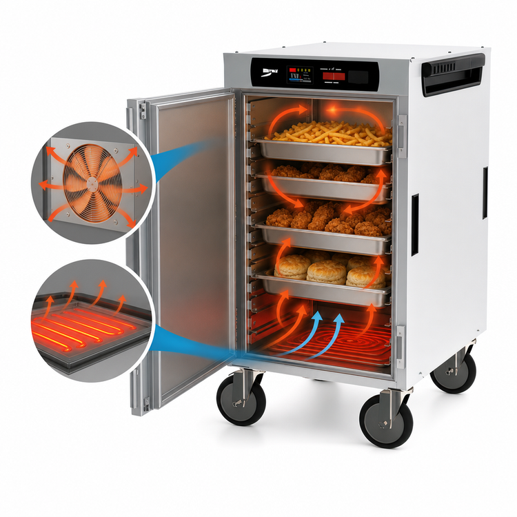 Product image #5 for Metro HotBlox Narrow 8-Pan Half-Height Mobile Insulated Holding Cabinet, Digital Touchscreen, Solid Door
