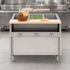 Thumbnail image #4 for Dinex DXPDME3SS 3-Well Stationary Electric Hot Food Counter, 44-Inch, Full-Size Sealed Wells, Semi-Enclosed Base