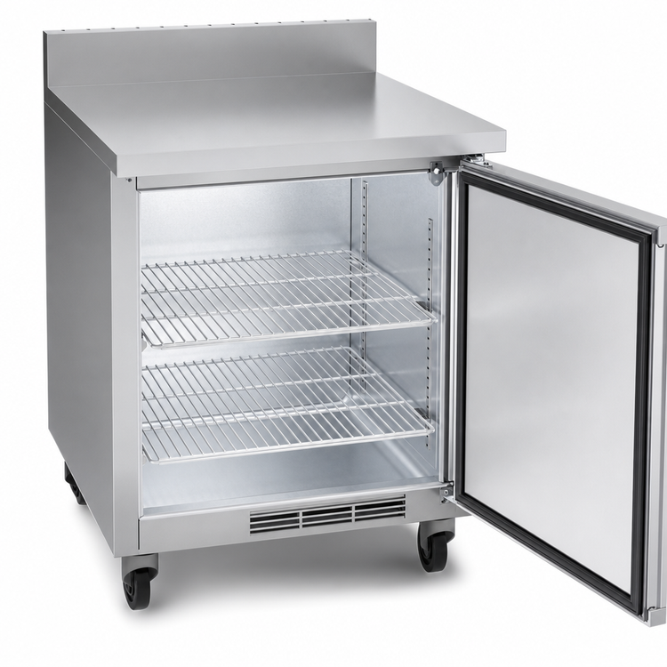 Product image #4 for Beverage-Air WTR27HC-FIP 27-Inch Shallow Depth Worktop Refrigerator, 1 Section, Solid Door, Foamed-In-Place Backsplash