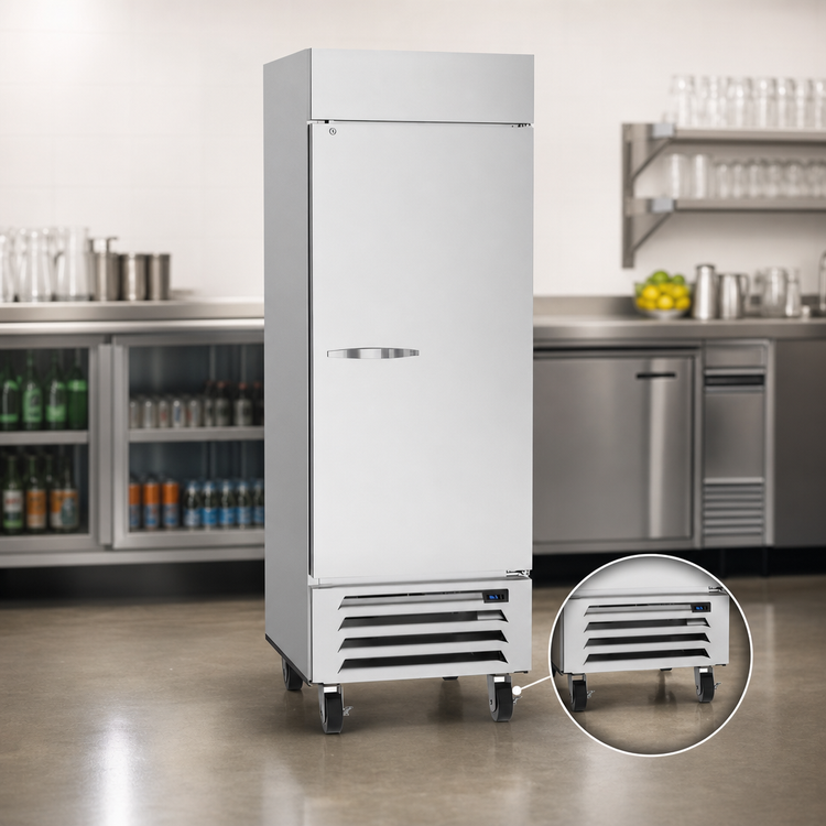 Product image #4 for Beverage-Air Horizon Series 25.97 Cu. Ft. One-Section Reach-In Refrigerator with Solid Locking Door and Bottom-Mounted Self-Contained Refrigeration