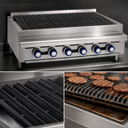 Thumbnail image #4 for Imperial (Middleby) IRB-60 60-Inch Gas Countertop Radiant Charbroiler with 10 Burners, Manual Controls and Cast Iron Slanted Grates