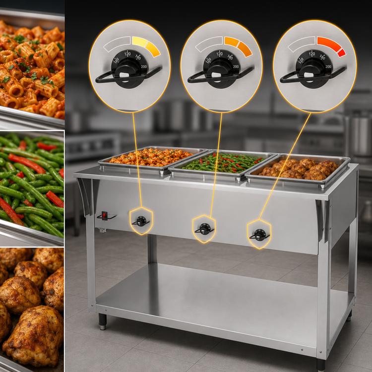 Product image #4 for Vollrath ServeWell SL 46-Inch 3-Well Hot Food Table with Undershelf, 120V