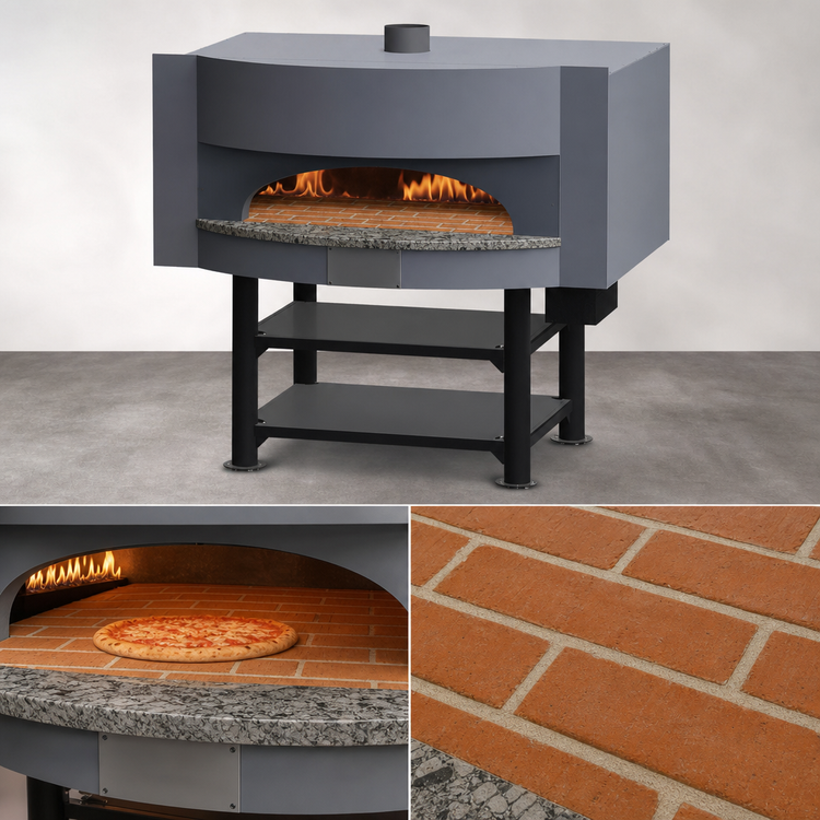 Product image #4 for Marra Forni MS68-32W Square Wood-Fired Commercial Pizza Oven with 68 x 32 in Brick Deck and Steel Stand