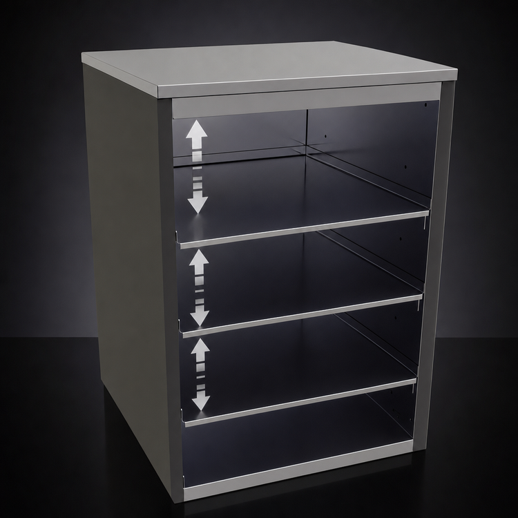 Product image #4 for Glastender BGS-24 Open Front Back Bar Glass Storage Cabinet, 24"W x 24-1/8"D