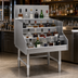 Thumbnail image #4 for Spec-Bar 36-Inch Freestanding Liquor Bottle Display Unit, 4-Step Open Step-and-Rail, 304 Stainless Steel