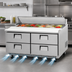 Thumbnail image #4 for Everest Refrigeration EPBNWR2-D4 Two-Section Sandwich Prep Table with Four Drawers and Rear-Mounted Self-Contained Refrigeration