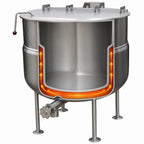 Thumbnail image #4 for Crown DL-150 Stationary Direct Steam 2/3 Jacketed Kettle - 150 Gallon Capacity
