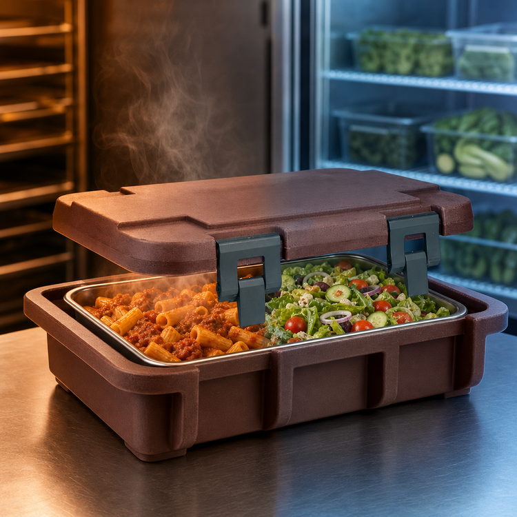 Product image #5 for Cambro Ultra Pan Carrier® UPC140 Top-Loading Insulated Food Pan Carrier for 1 Full-Size or Fractional GN Pan, Dark Brown