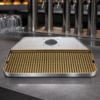 Thumbnail image #4 for Micro Matic USA DP-640DSSPVD Surface-Mount Draft Beer Drip Tray Trough, 21-1/2 x 16-1/4 in, Stainless Steel with PVD Brass Screen
