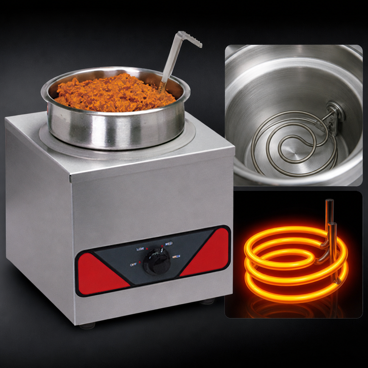 Product image #4 for Nemco 4 Quart Single Well Countertop Food Warmer, Wet Operation, 220V