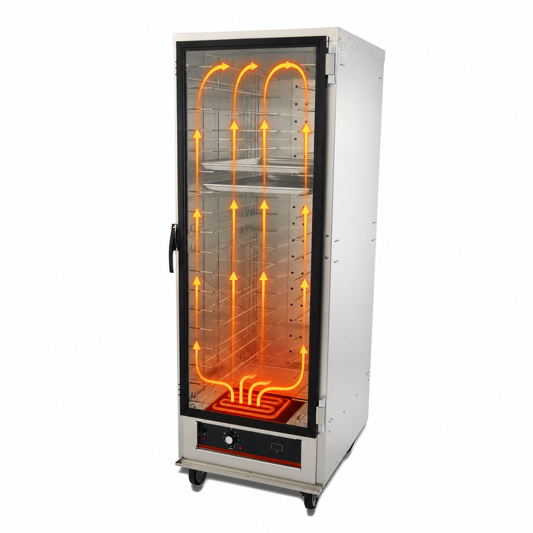 Product image #4 for hotLOGIX HL1-14 3/4-Height Non-Insulated Heated Holding Cabinet with Glass Door, 14 Full-Size Sheet Pan Capacity