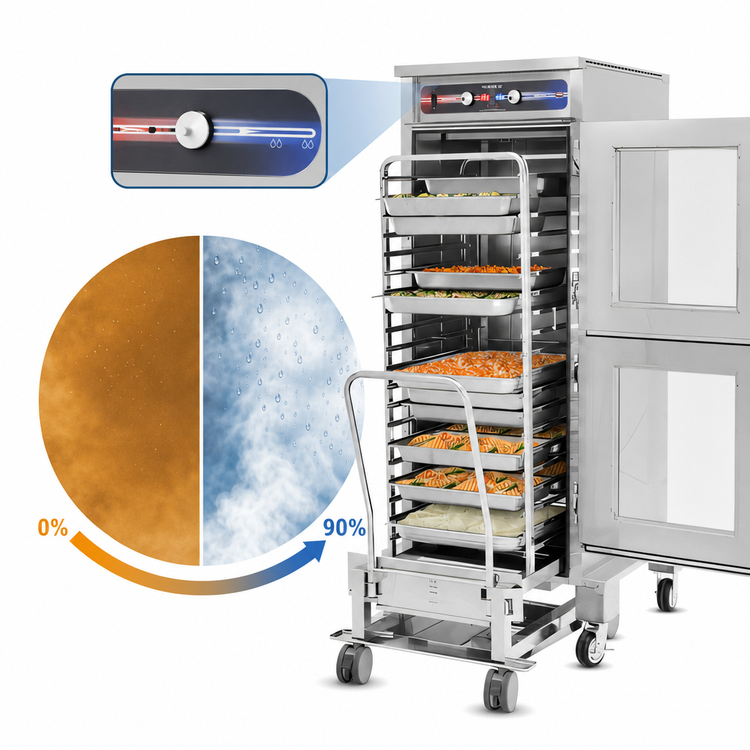 Product image #4 for FWE Clymate IQ Mobile Heated Holding Cabinet for Combi-Companion Racks, 1-Door, Stainless Steel