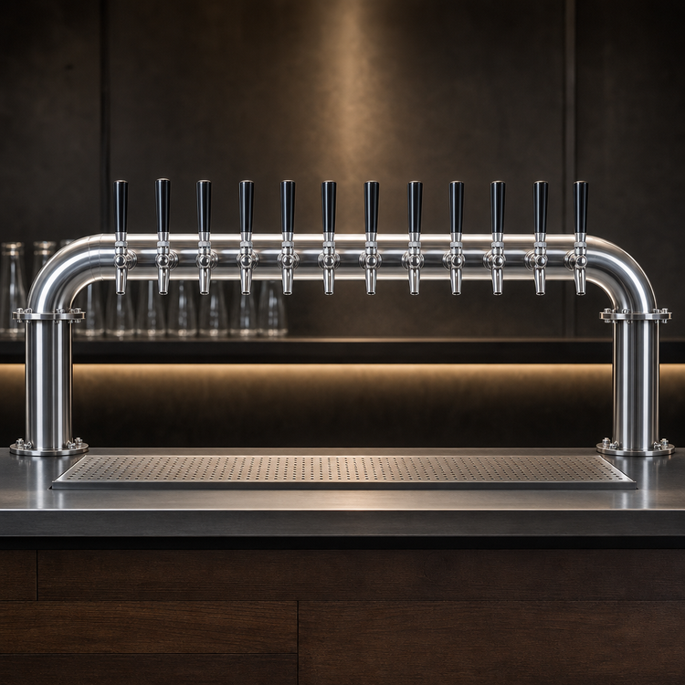 Product image #4 for Titan U-Shaped Glycol-Cooled Countertop Draft Beer Tower with 12 Faucets