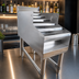 Thumbnail image #4 for Omcan USA Free-Standing 5-Step Stainless Steel Liquor Display Rack with 3-Inch Backsplash