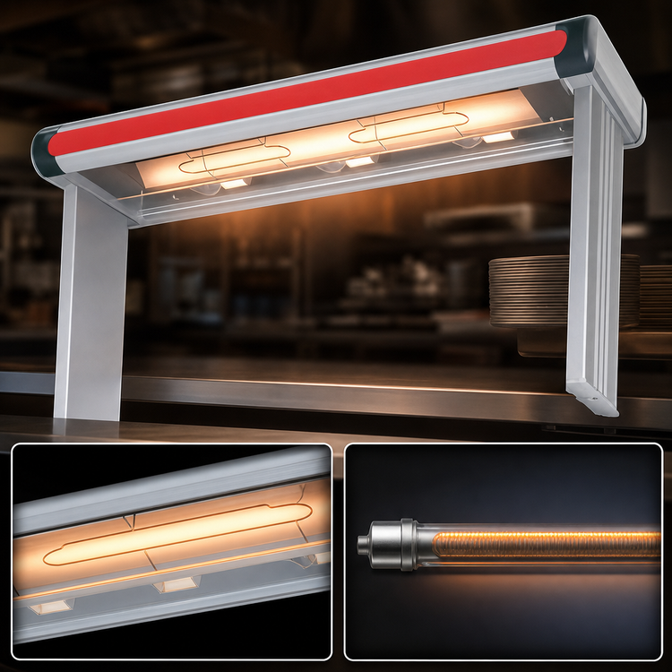 Product image #4 for Hatco Glo-Ray Designer High-Watt Infrared Strip Heater with Lights, 57.5-Inch, Aluminum, Single Rod