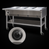Thumbnail image #4 for Eagle Group Portable Electric Hot Food Table with 2 Dry Wells and Cutting Board, 36-Inch, Open Shelf Base, 240V, 3-Phase