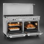 Thumbnail image #4 for Southbend (Middleby) Ultimate 4602AD-6R 60-Inch Gas Restaurant Range with 9 Open Burners, Standard & Convection Ovens
