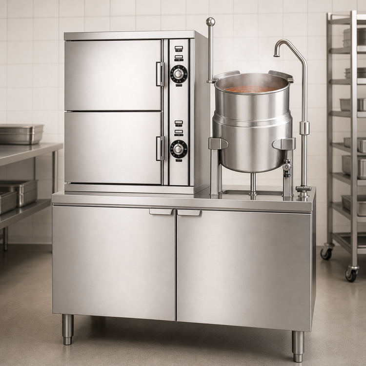 Product image #4 for Crown ECX-10-6 Two Compartment Electric Convection Steamer with 6 Gallon Kettle