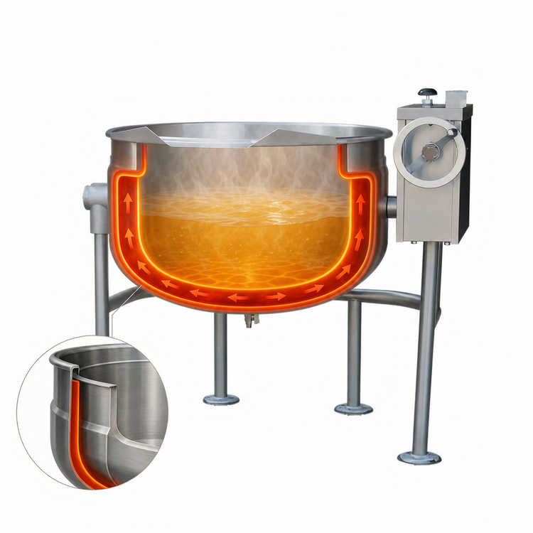 Product image #4 for Crown DLT-30F 30 Gallon Direct Steam Full Jacketed Tilting Kettle