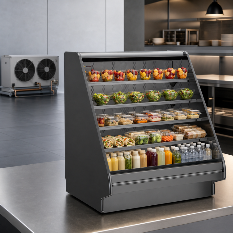 Product image #4 for Fusion® Countertop Refrigerated Self-Service Display Case, Flat Profile, Remote DX, 148-1/2" W