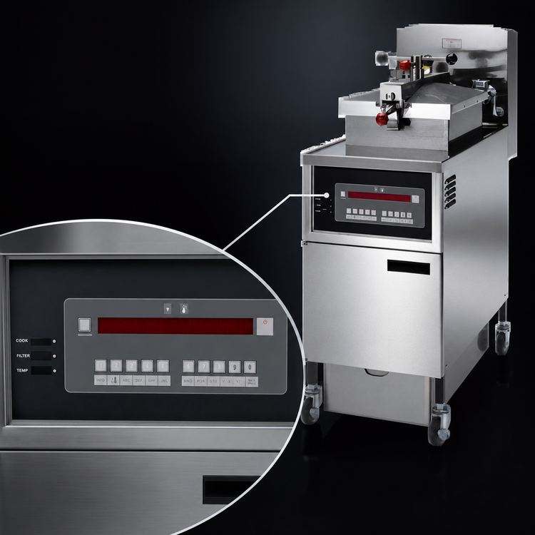 Product image #4 for Henny Penny PFG-600 4-Head Natural Gas Pressure Fryer with Built-In Filtration and Computron 1000 Control