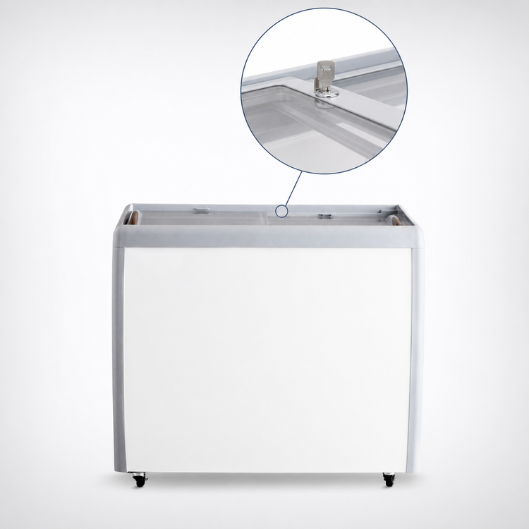 Product image #3 for Omcan 39-Inch Ice Cream Display Chest Freezer with Sliding Glass Top, 9.5 Cu. Ft.