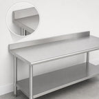 Thumbnail image #4 for Duke Manufacturing 316-36108-2R Stainless Steel Work Table with 1-1/8-Inch Straight Riser, 108 x 36 Inches, Galvanized Undershelf