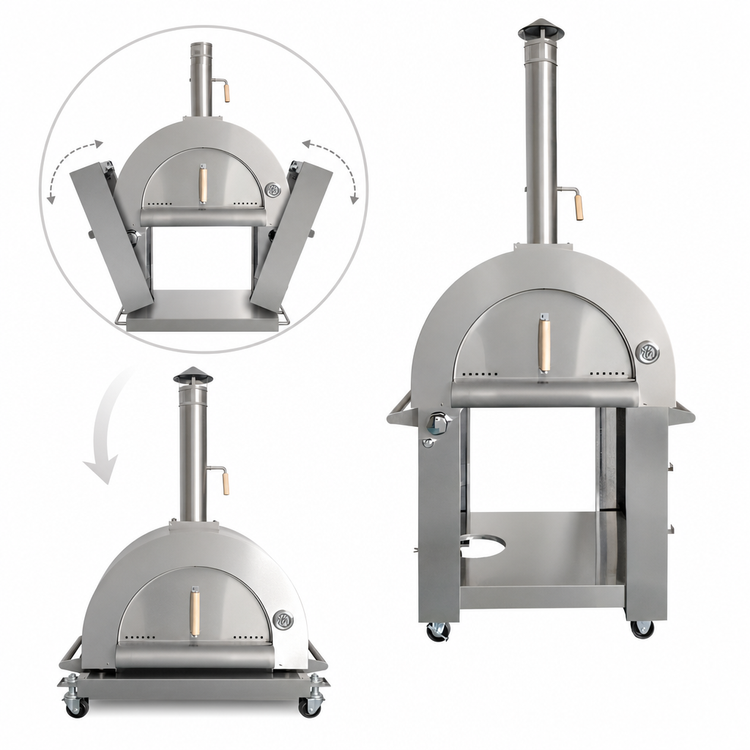 Product image #4 for Omcan Portable Wood Burning and Propane Gas Countertop Pizza Oven