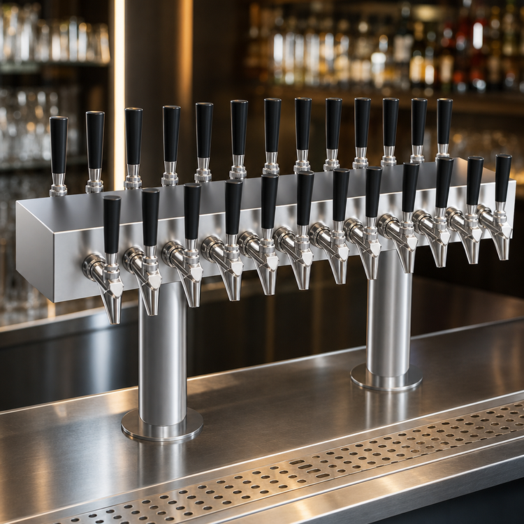 Product image #4 for Krowne Double-Sided Glycol-Cooled T-Head Beer Tower, 22 Faucet Capacity