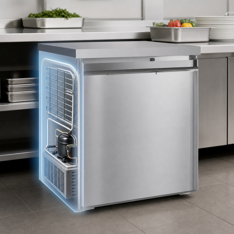 Product image #4 for Randell 27-Inch Undercounter Reach-In Freezer, 1 Section, Right-Hinged Solid Door, Self-Contained Rear-Mounted Refrigeration