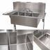 Thumbnail image #5 for BK Resources Slim-Line 3-Compartment Underbar Sink with Left and Right Drainboards