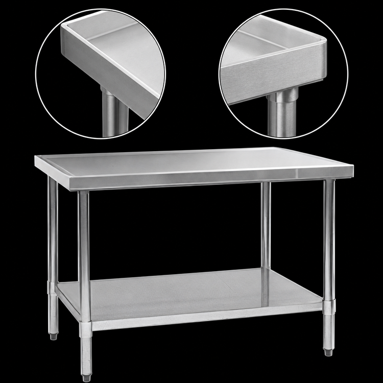 Product image #4 for Eagle Spec-Master Marine Series 108-Inch x 30-Inch 14-Gauge Stainless Steel Work Table with Adjustable Undershelf