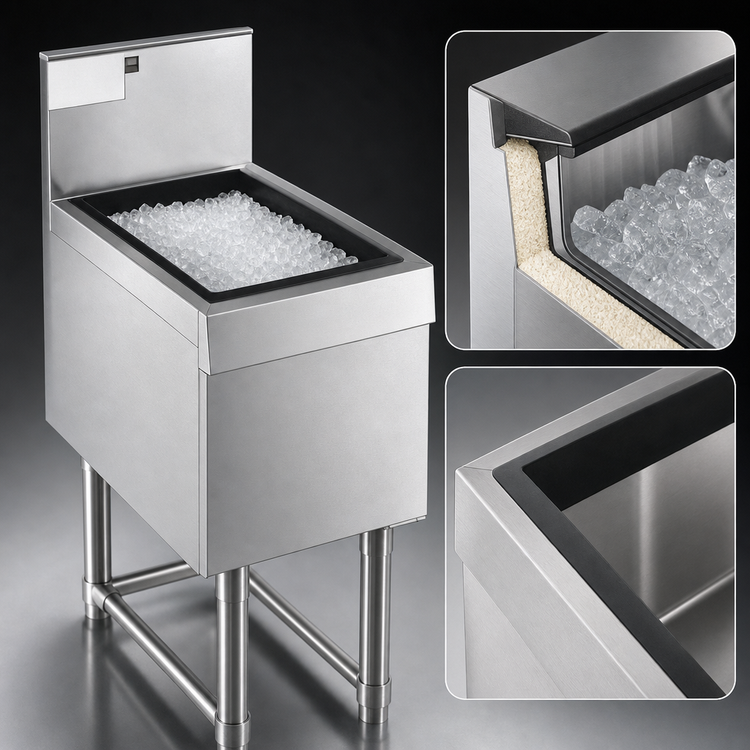 Product image #4 for Eagle Group Spec-Bar Underbar Ice Bin/Cocktail Unit, 30" W x 24" D, 106 lb. Capacity