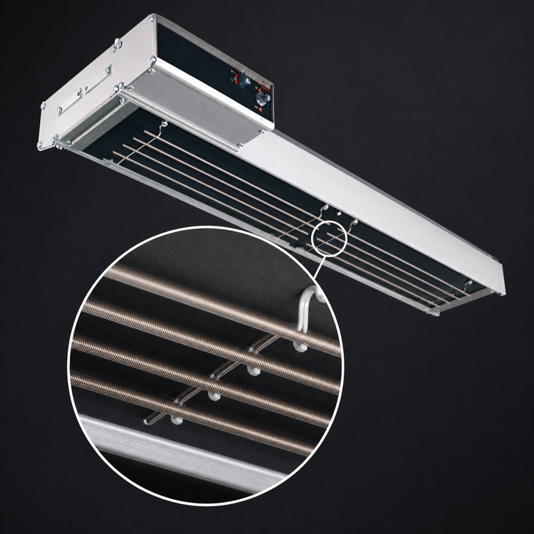 Product image #4 for Hatco Glo-Ray Infrablack 54-Inch Single Unlighted Strip Heater, Aluminum, 1250 Watts