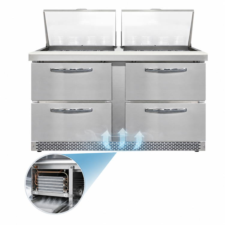 Product image #4 for Continental Refrigerator Mighty Top SW60N24M-FB-D 60" Two-Section Sandwich Unit with Drawers