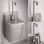 Thumbnail image #4 for Eagle Group BF-1-10-F Wall-Mounted Still Water Bottle Filler Station, Hands-Free Electronic-Eye Faucet, Filtration Kit, Battery Backup