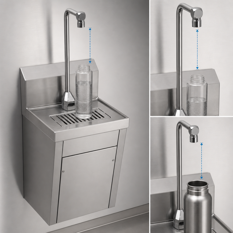 Product image #4 for Eagle Group Wall-Mounted Still Water Bottle Filler Station with Hands-Free Electronic-Eye Faucet