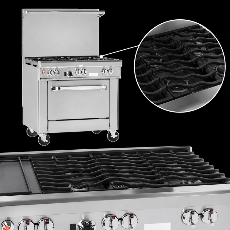 Product image #4 for Southbend Ultimate 36-Inch Gas Restaurant Range with 4 Open Burners, 12-Inch Left Griddle and Standard Oven