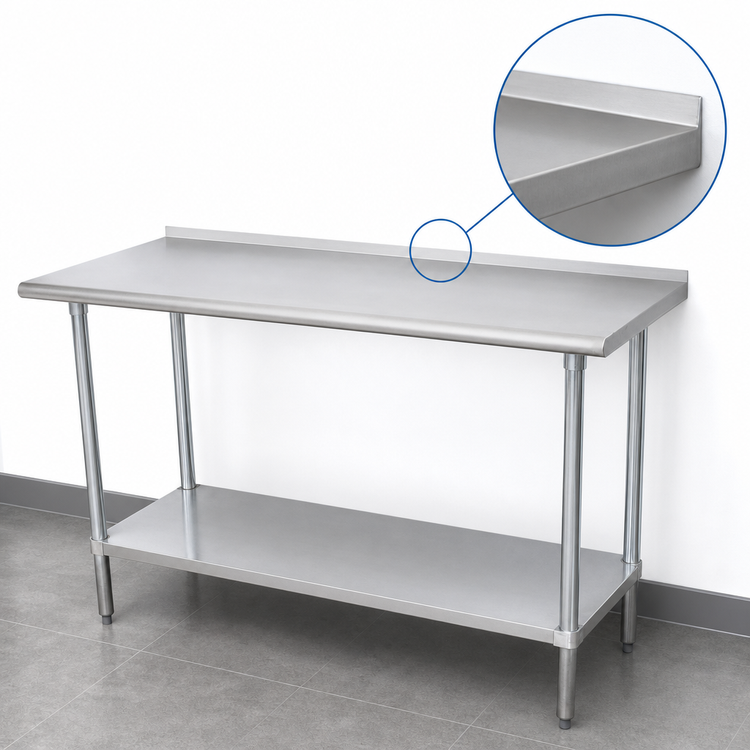 Product image #4 for Advance Tabco FSS-3612 144-Inch x 36-Inch Stainless Steel Work Table with 1-1/2-Inch Rear Up-Turn and Adjustable Undershelf