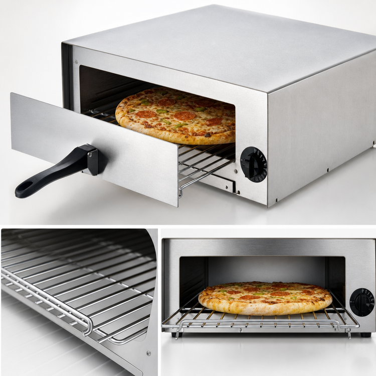 Product image #4 for Admiral Craft Countertop Electric Single Deck Pizza Oven, 12-Inch Capacity